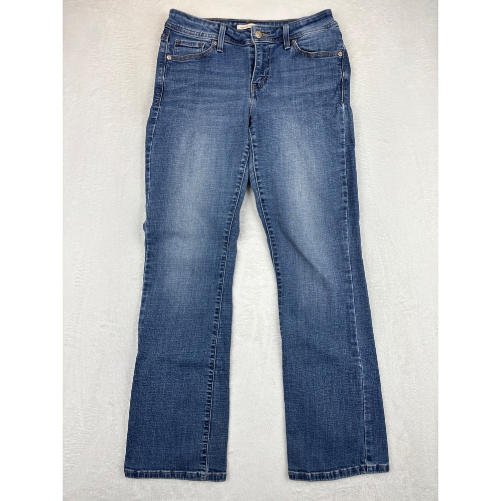 Levis 529 Curvy Bootcut Womens 8 Medium Wash Knee Fade Blue Festival Fit CB5-16